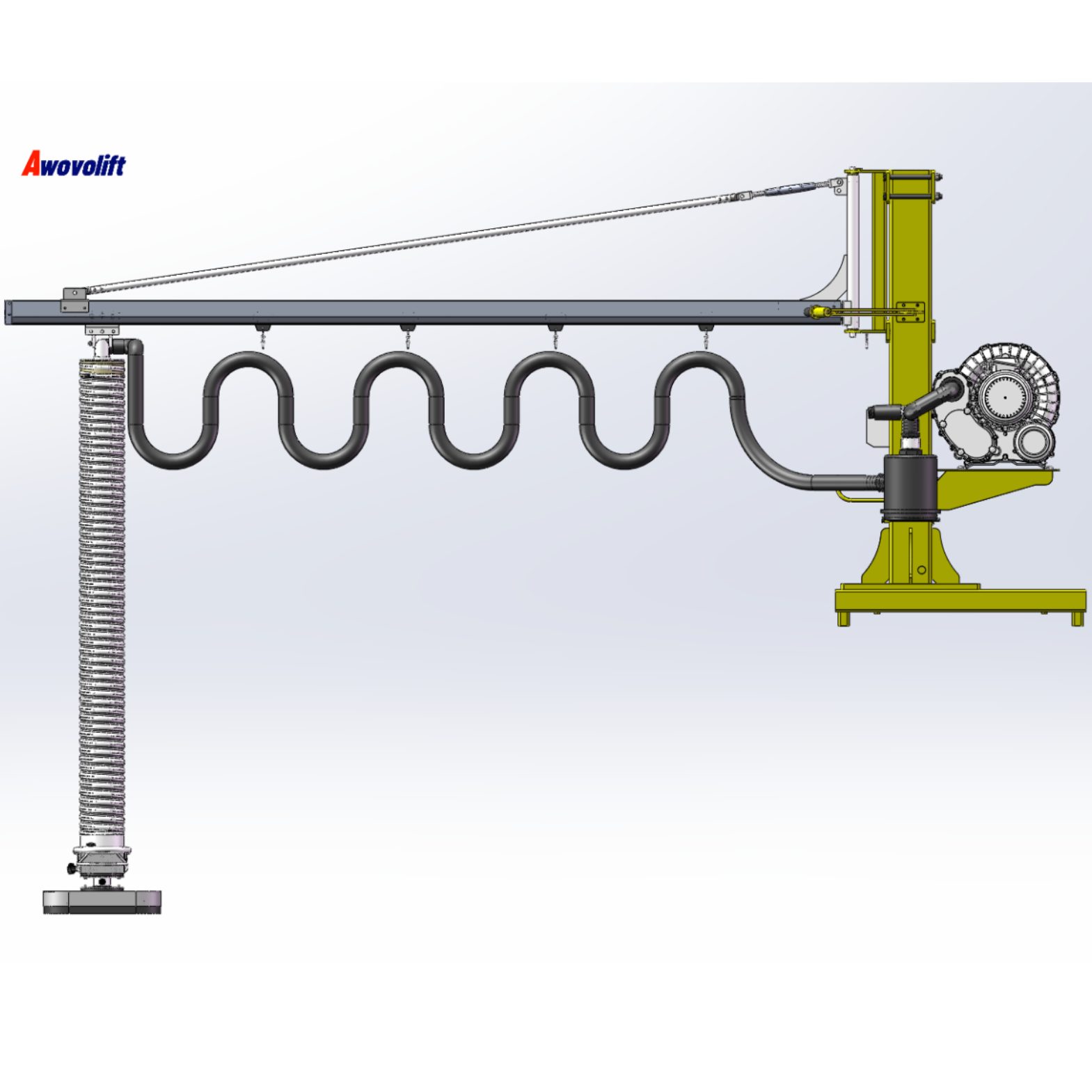 Awovolift Vacuum Hoist Tube Sack Lifting Robot Vacuum And Pneumatic Transport System Moved and Lifted for Use with Forklift