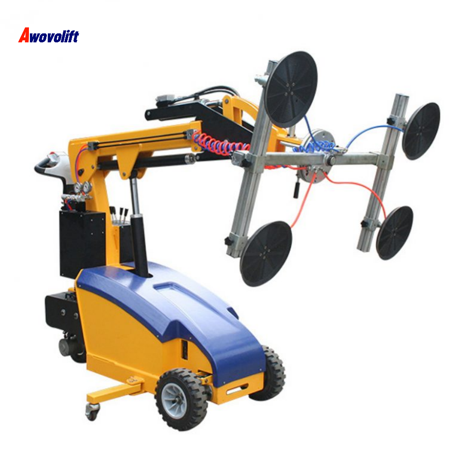 Awovolift Vacuum Robot 800kg for Glass and Marble Granite Slabs Vacuum Electric Lifter Crane Suction Flip 90 and Rotation 360 CE