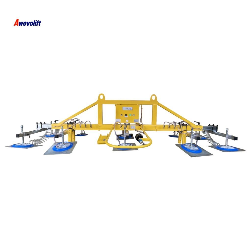 Awovolift 2-3tons 6*2M Sheet Metal Vacuum Lifter Suction Cup with Jib Crane Stainless Steel Cutting Feed Vacuum Lifting Equipment CE