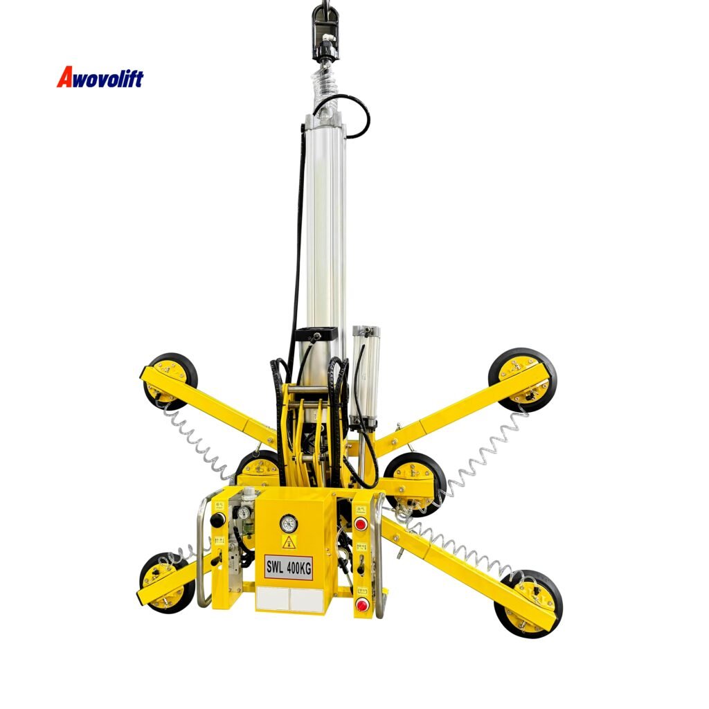 Pneumatic dual-system glass vacuum lifter with Flip and Rotate for glass process line 350kg