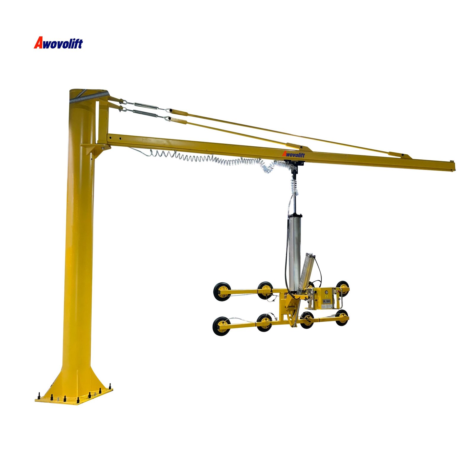 Awovolift KBK or H-shape Remote Control Electric Jib Crane Column for Sheet Metal Laser Cutting Glass Process Industry 2000kg