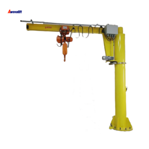 Awovolift KBK or H-shape Remote Control Electric Jib Crane Column for Sheet Metal Laser Cutting Glass Process Industry 2000kg