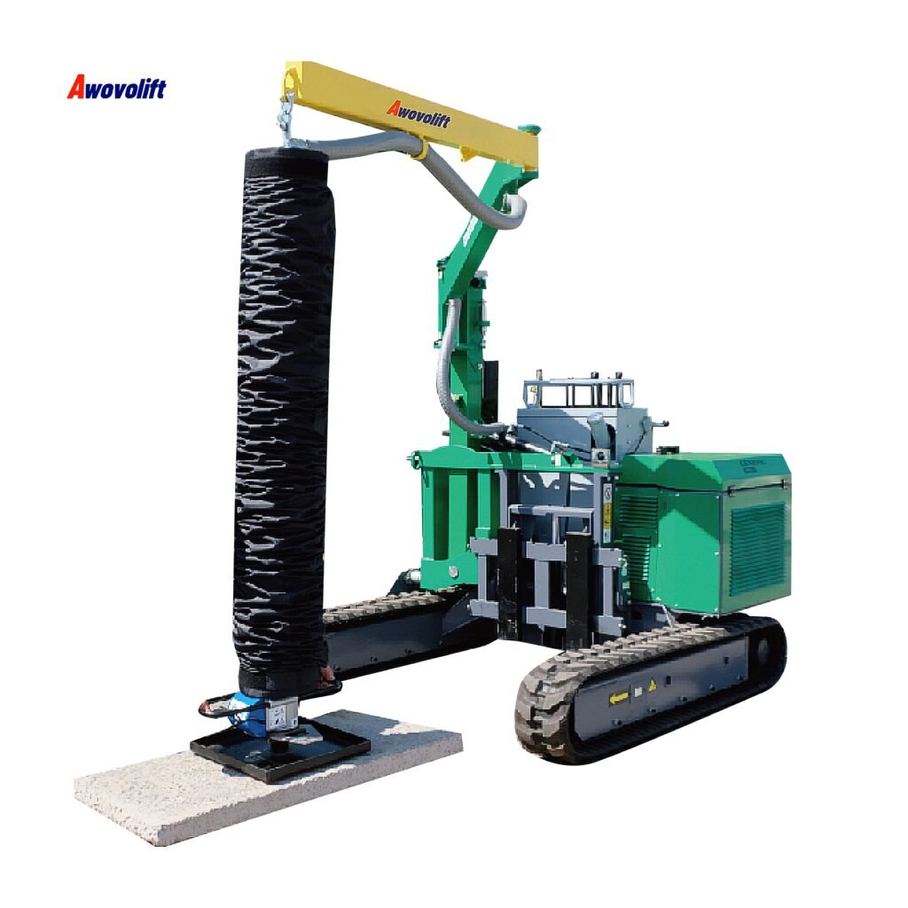 Awovolift Crawler Vacuum Tube Lifter Concrete Natural Stone Elements 240kg Moveable 3m Length Disesl Engine