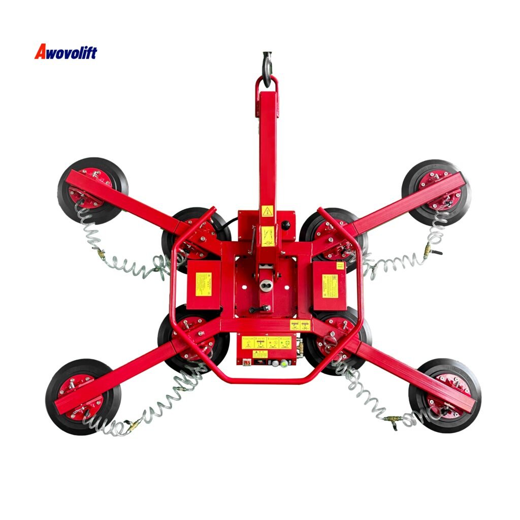 Awovolift Electric Glass Vacuum Lifting Suction Cups Handle Holder to Lift Large Glazing Facade 800kg with Flip and Rotation CE