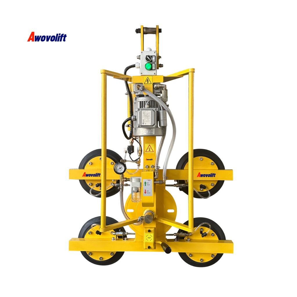 Awovolift Lightweight 41kg Aluminum Glass Vacuum Lifter 250kg Capacity AC Powered with Rotation for Glass Processing CE