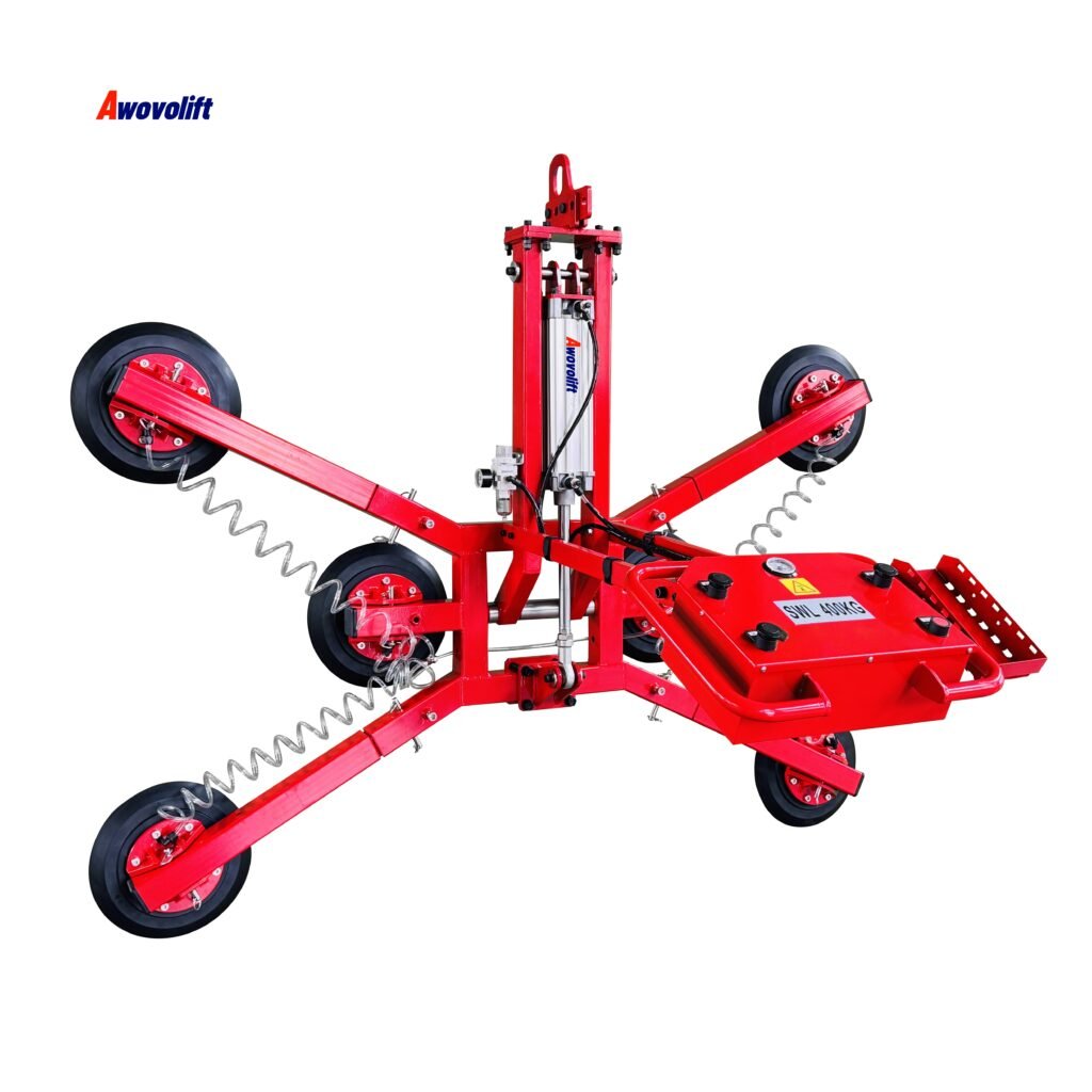 Awovolift Pneumatic Tilting Glass Vacuum Lifter for Glass Processing Line Electric Lifting 400kg