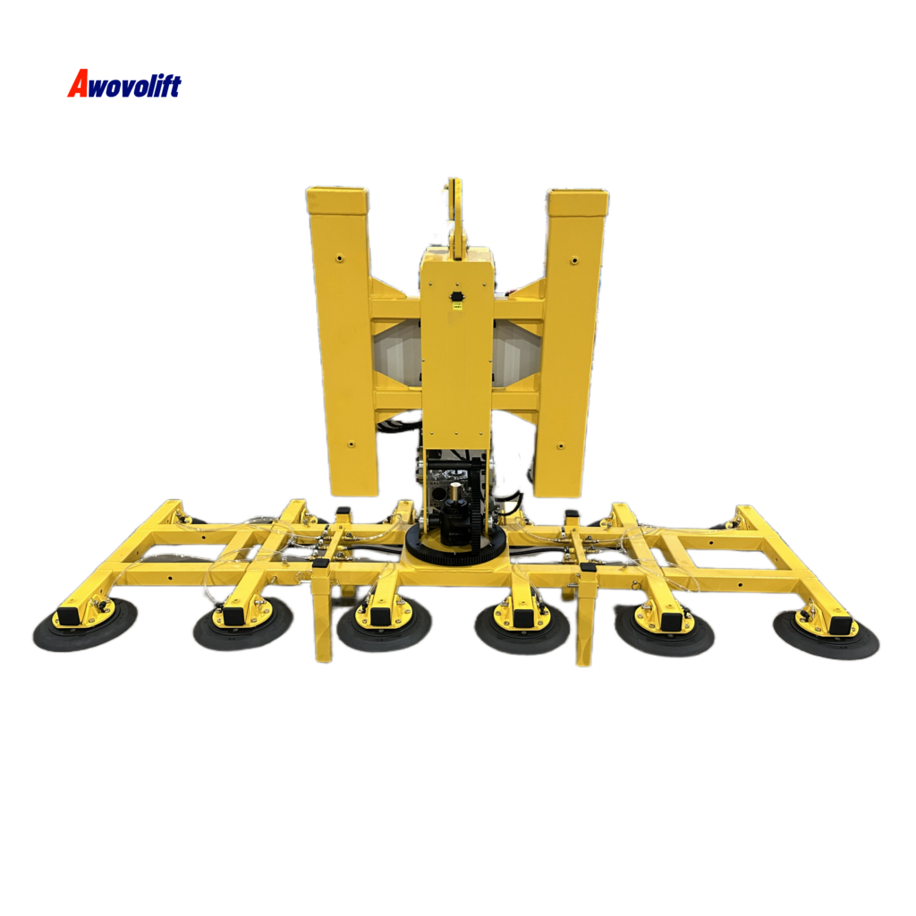 Awovolift Electric Vacuum Lifter for Glass Window or Sheet Metal 1000kg Remote Control Flip and Rotation with Forklift or Crane CE