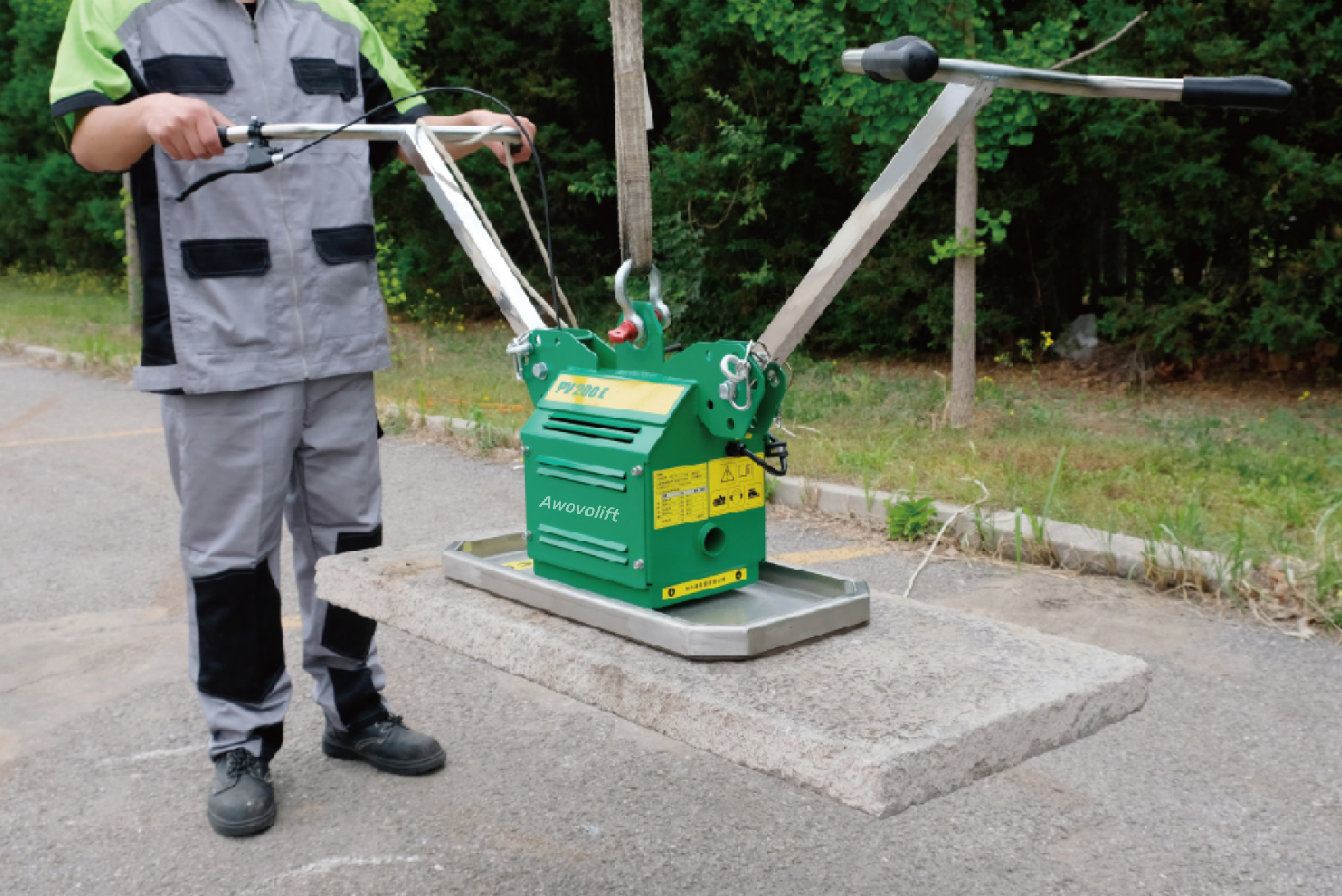 Awovolift Portable 2-handle Vacuum Lifter Concrete or Natural Stone Elements 200kg Moveable Kerbs Pavers Slabs - Image 7