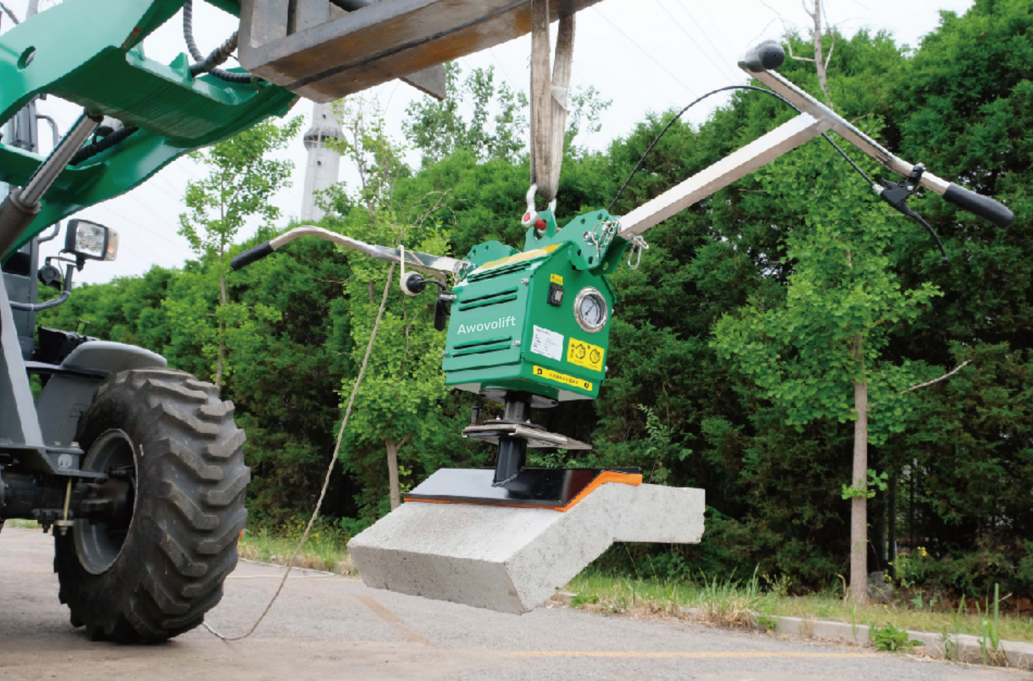 Awovolift Portable 2-handle Vacuum Lifter Concrete or Natural Stone Elements 200kg Moveable Kerbs Pavers Slabs - Image 3