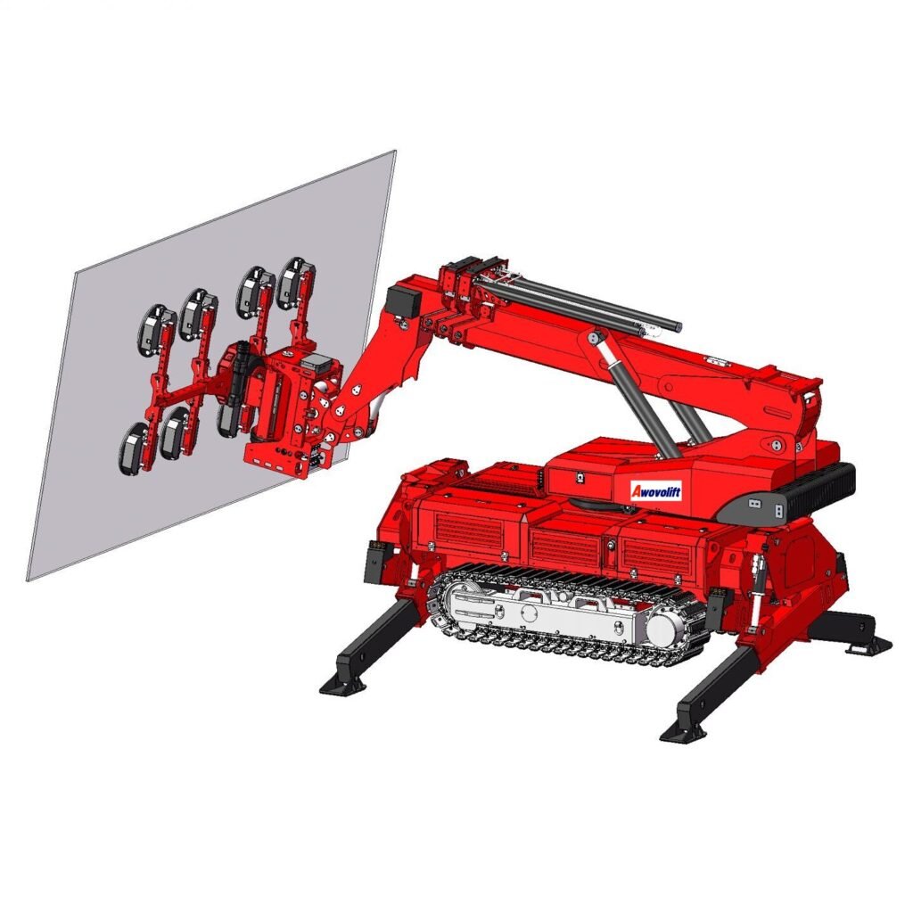 Awovolift Crawler Vacuum Glass Lifter 1.6 Tons 11m Height CE Certified Glass Handling Machine for Construction Site Installation